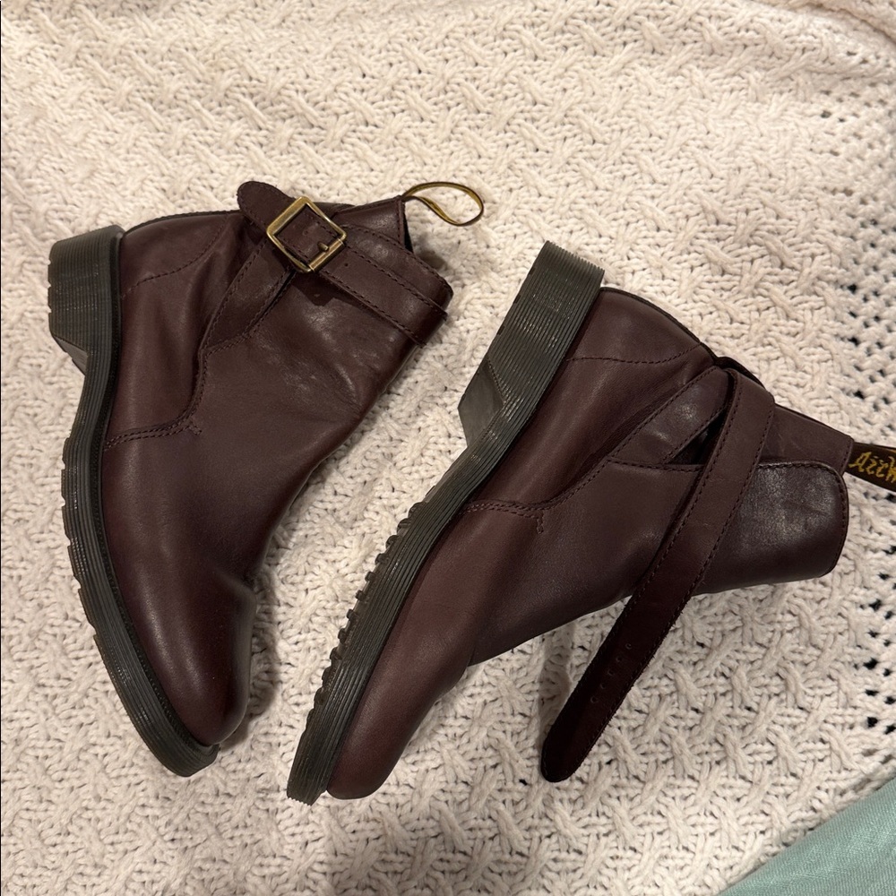 Dr. Martens JONI WOMENS 7 Dark Brown Leather Boots - Picture 4 of 8